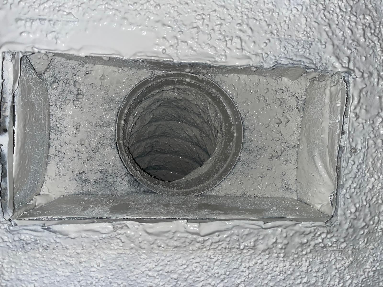 Air duct register and boot interior pristine clean after SunDuct professional air duct cleaning