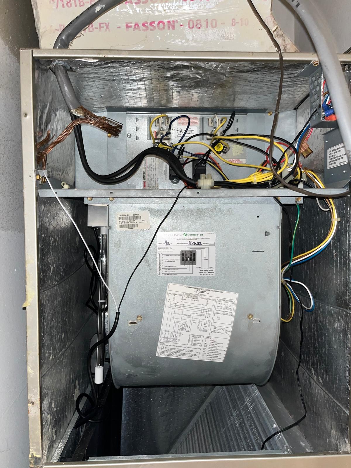 Dust buildup in a Palm City home air duct before cleaning