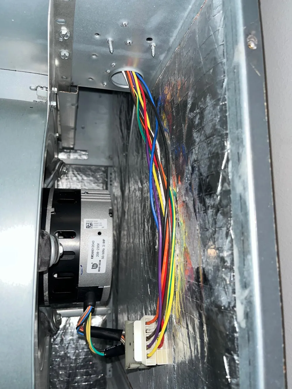 Local technician performing air duct cleaning in a Port St. Lucie Florida home