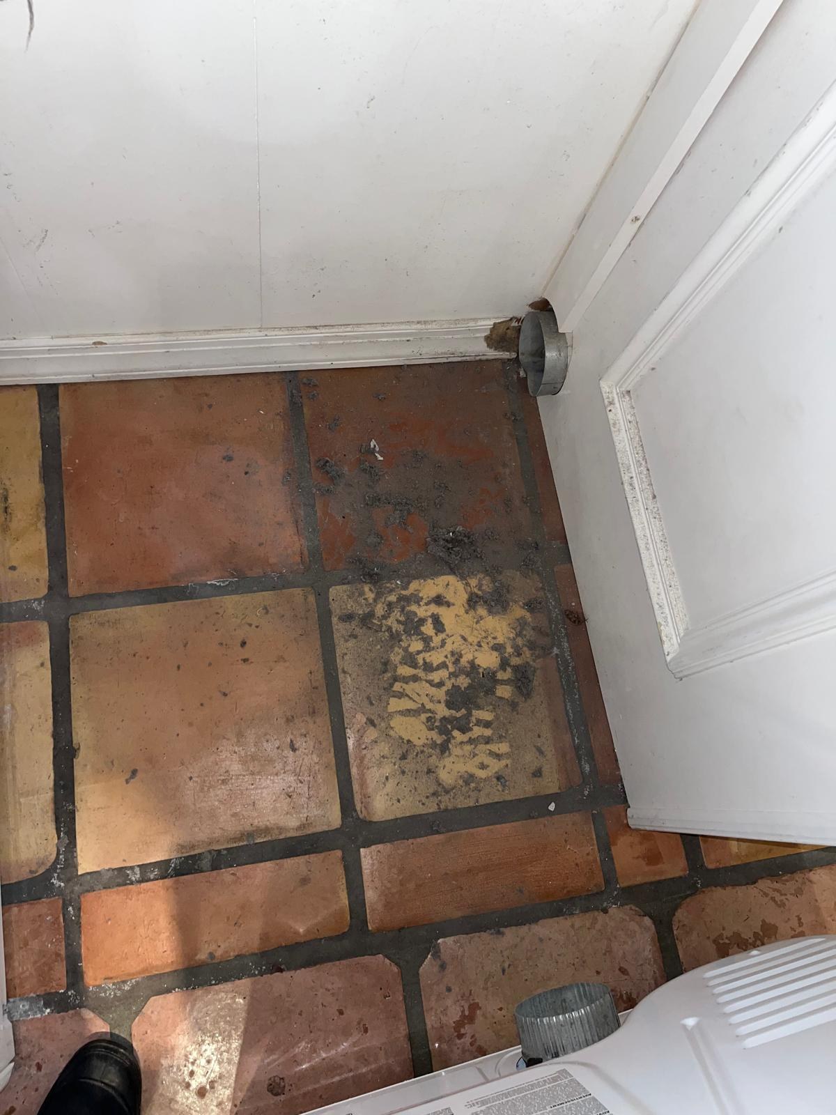 Lint and debris cleared from a dryer vent during cleaning in Stuart, FL