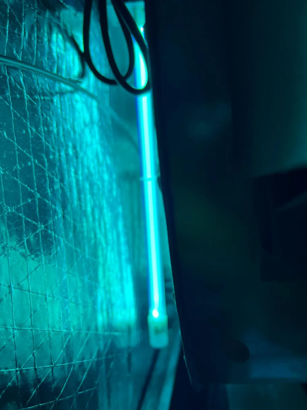 UV germicidal light installed inside an air handler to improve indoor air quality in Florida